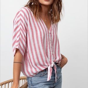 ‘Thea, carmine stripe’ Rails top
